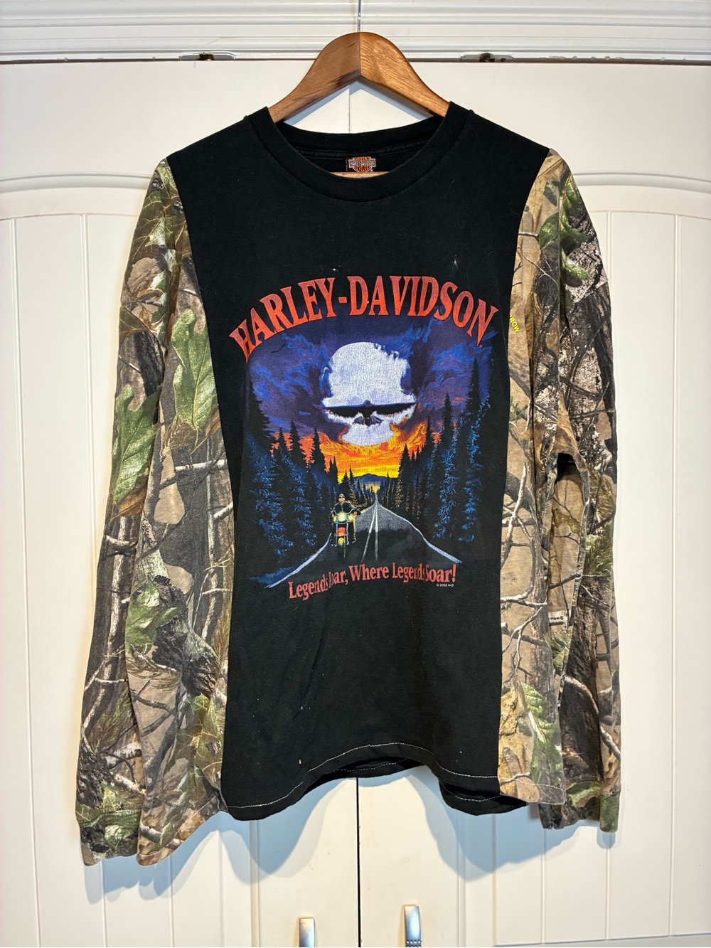 Reworked Harley-Davidson Long-Sleeve Shirt Size 3XL